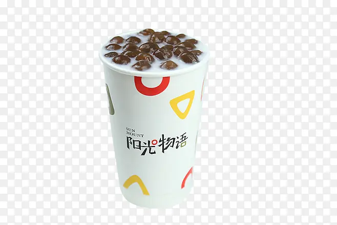 纸杯红豆奶茶