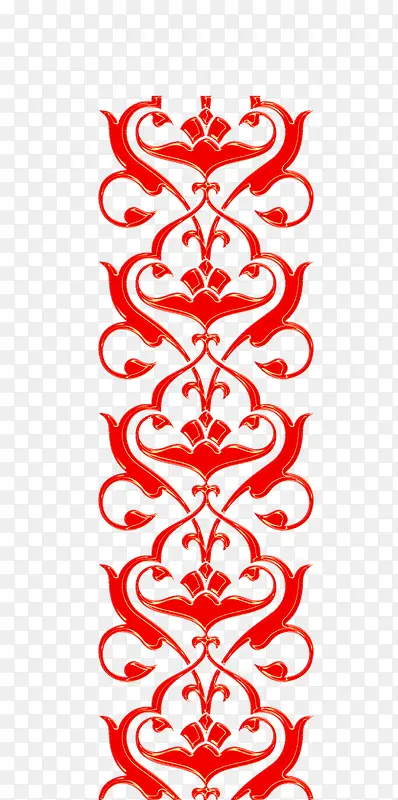 中国传统喜庆红色花纹装饰图案