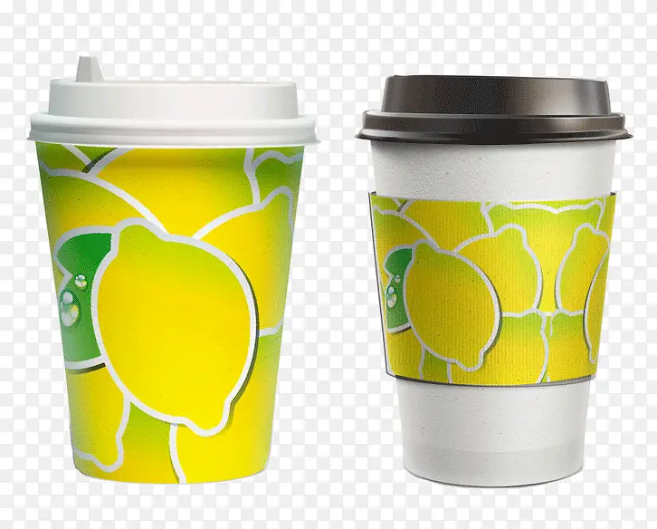 柠檬图案一次性纸杯