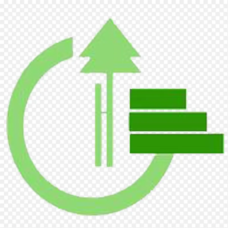 立体圆形三道杠绿色园林logo