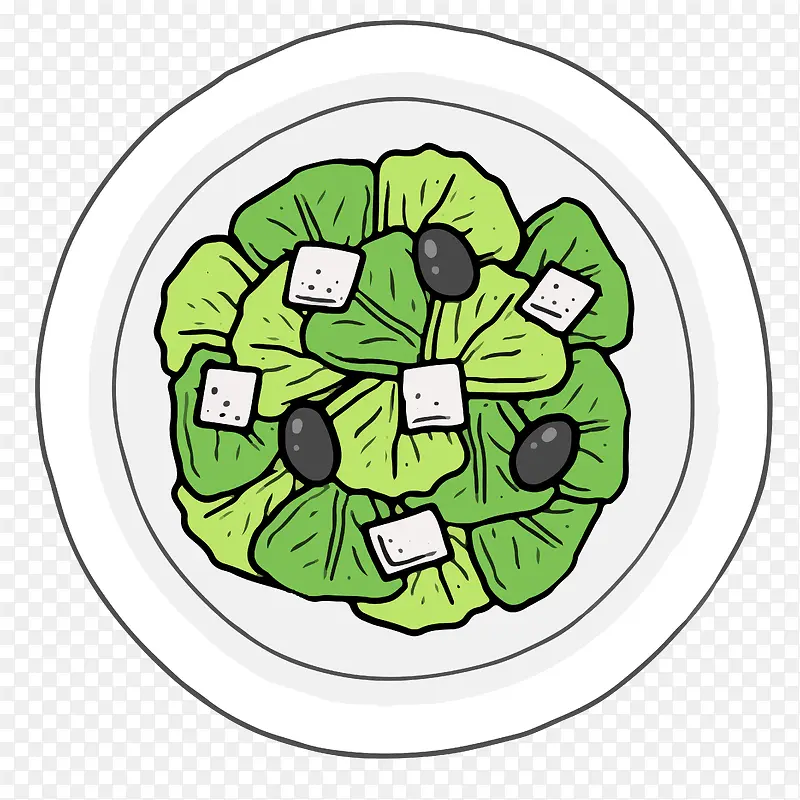 手绘蔬菜白菜元素设计矢量图