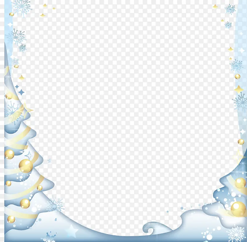 矢量堆积的雪边框