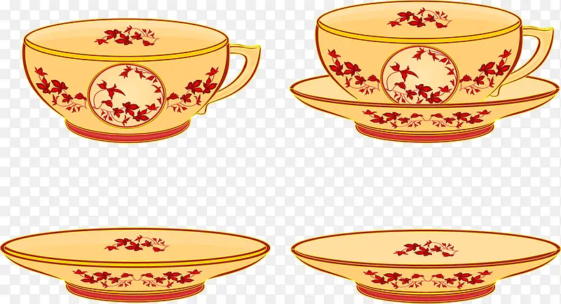 中国风茶碗茶碟