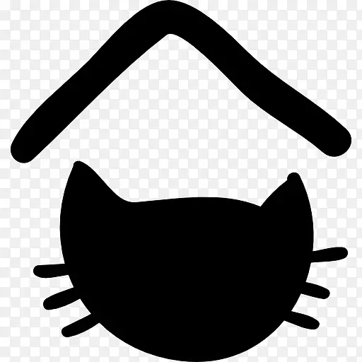 宠物酒店标志猫头轮廓图标