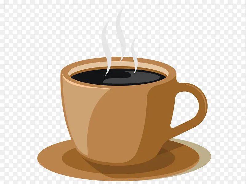 棕色马克杯咖啡爱心饮料手绘牛奶