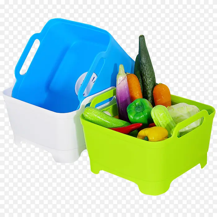 各种颜色的洗菜篮子素材