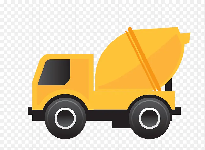 矢量黄色卡通罐车