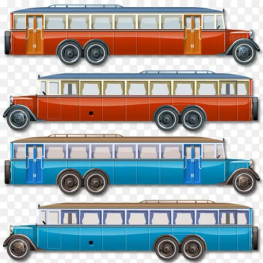 橙蓝大型大巴车