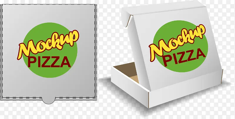 矢量手绘披萨盒子