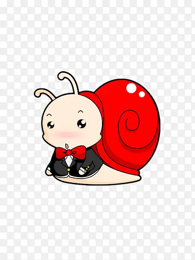 一只绅士的可爱卡通蜗牛