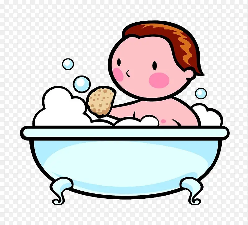 男宝宝洗澡图片