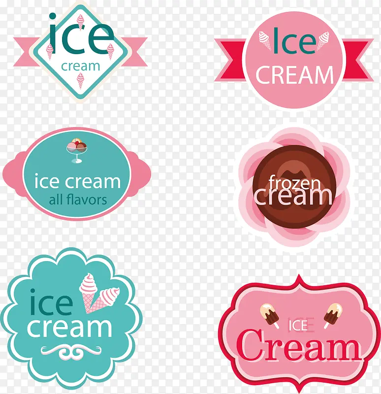 矢量冰淇淋标签