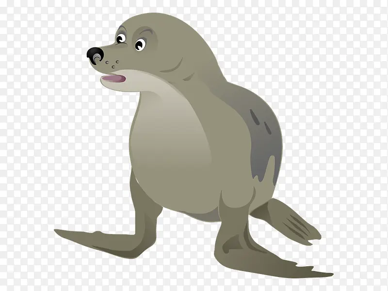 卡通海洋动物海狮