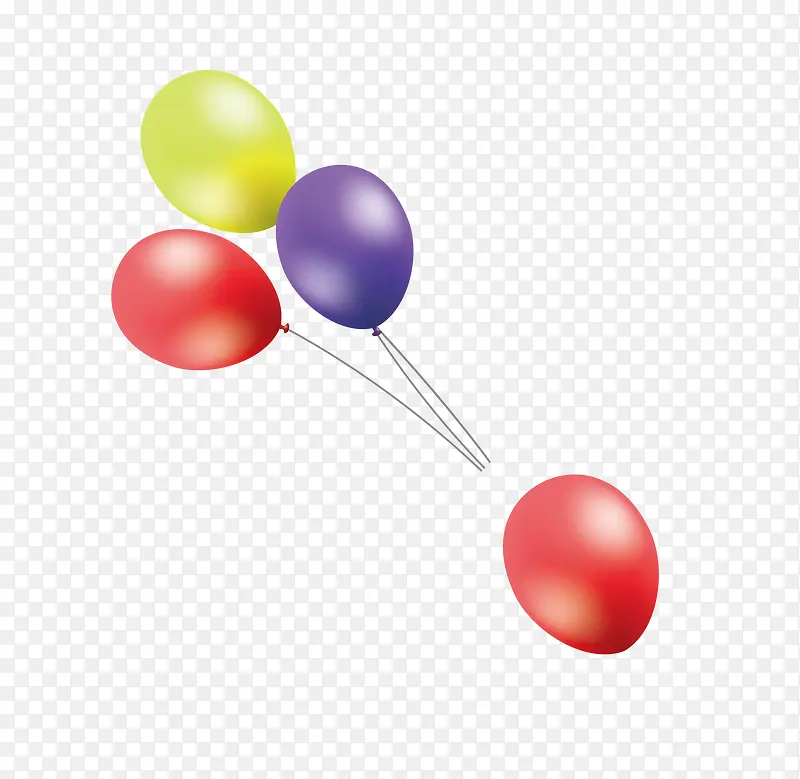 红色手绘氢气球庆祝