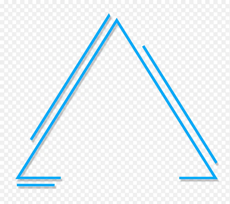 蓝色直线设计三角