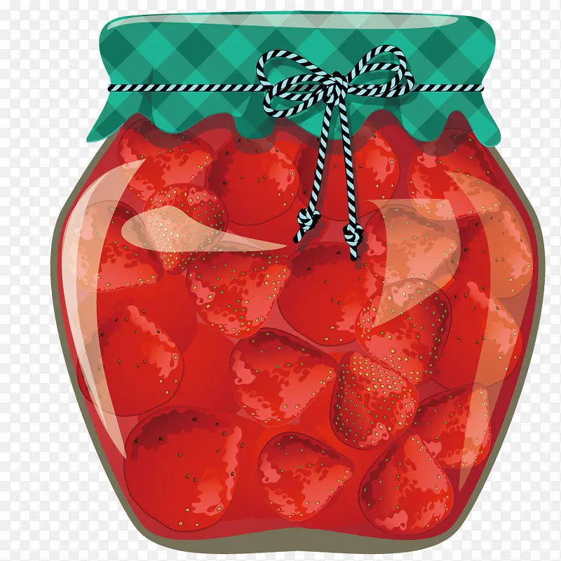矢量草莓罐头