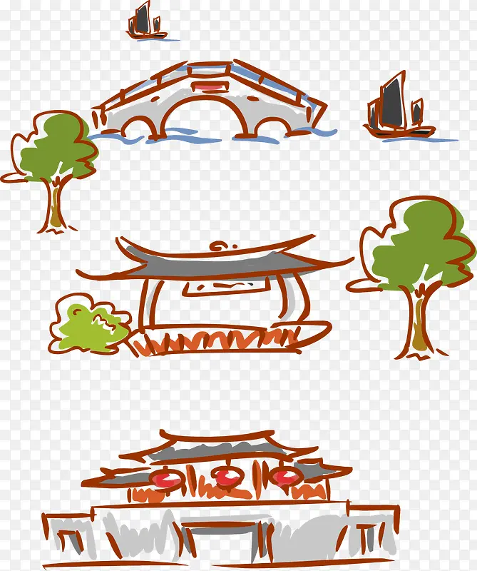 矢量日本建筑