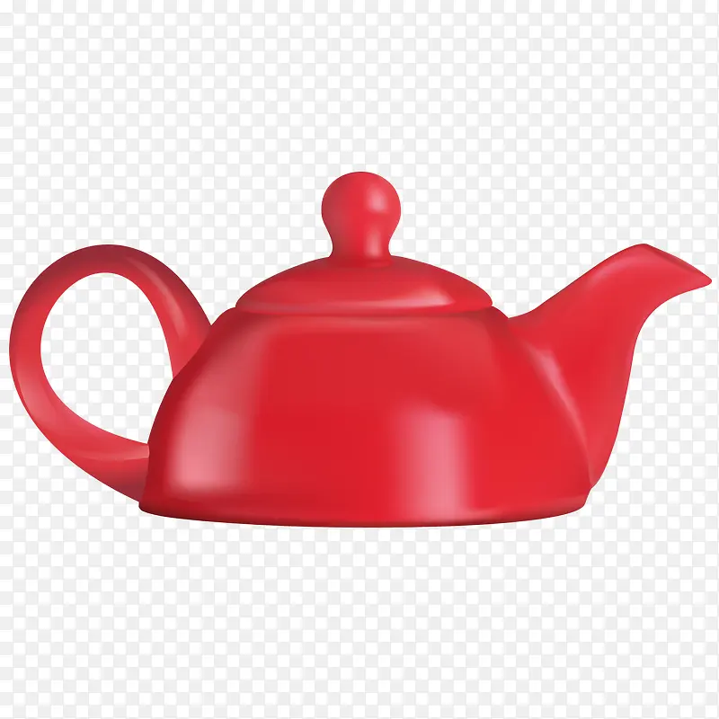 矢量红色茶壶
