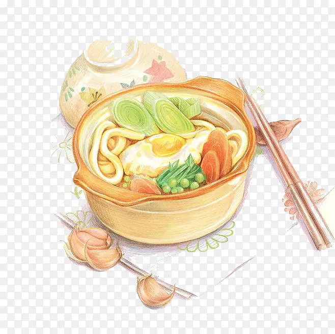 水彩食物