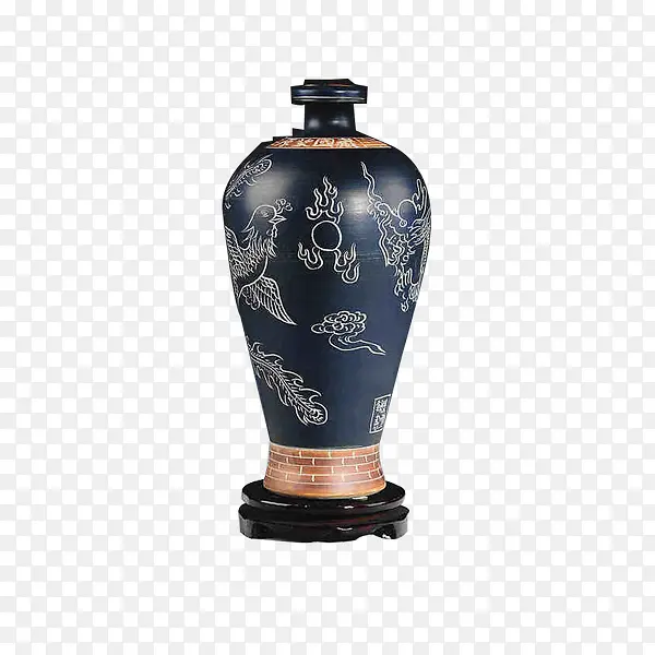 景德镇陶瓷雕刻酒瓶十斤陶瓷泡酒