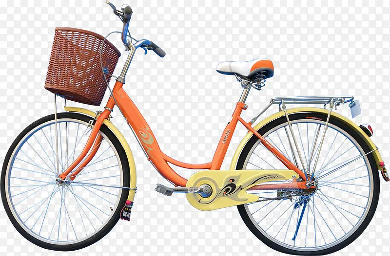 橙色自行车七夕情人节