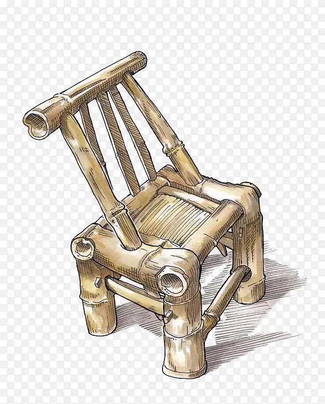 手绘竹椅