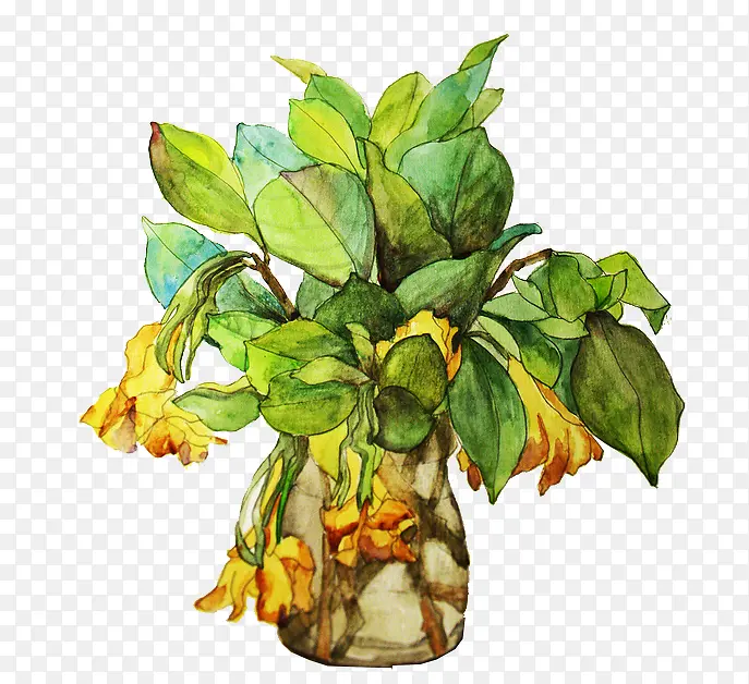手绘栀子花