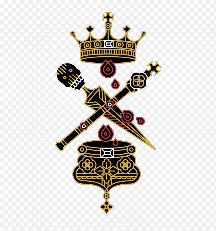 皇冠与剑平面图标