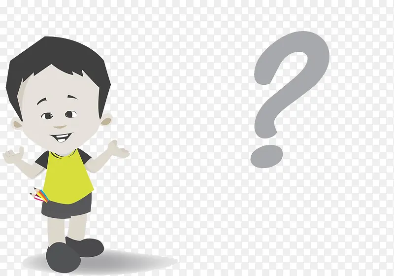 卡通男孩的疑问PNG图片素材下载_图片编号qezwlgdv-免抠素材网