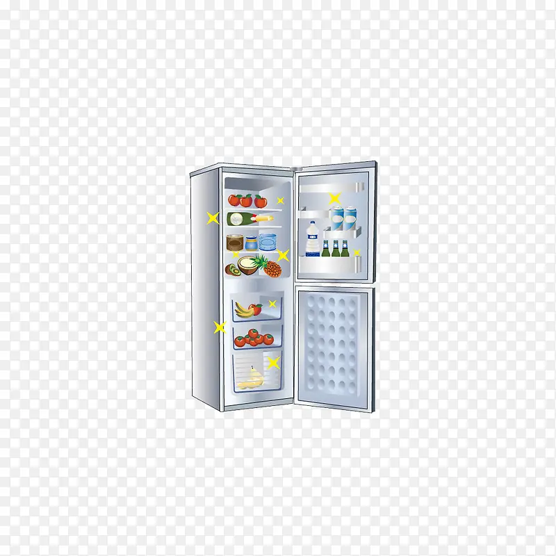 冰箱内部食品存储场景插画PNG图片素材下载_图片编号yvmkozva-免抠素材网