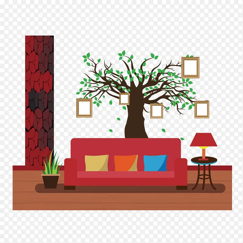 矢量树和沙发