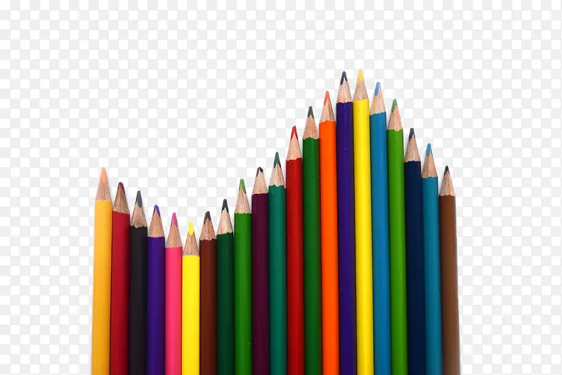 排列的彩色铅笔