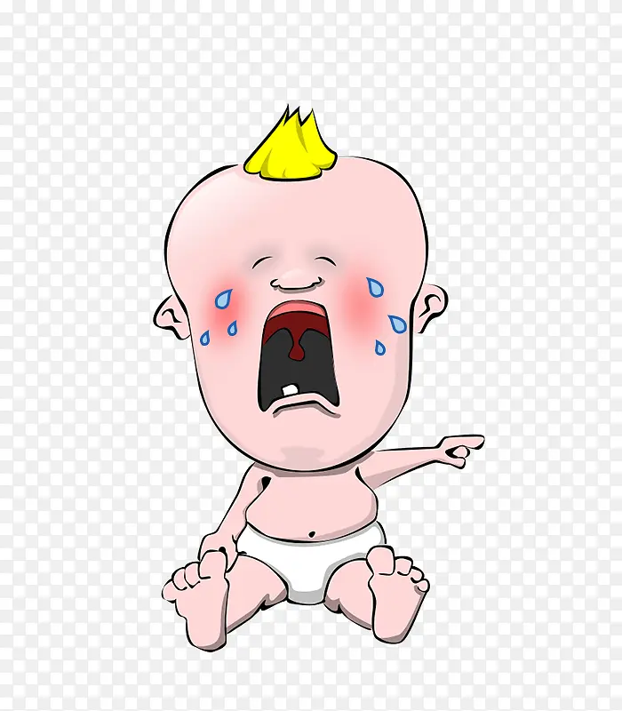 卡通哭闹的宝宝