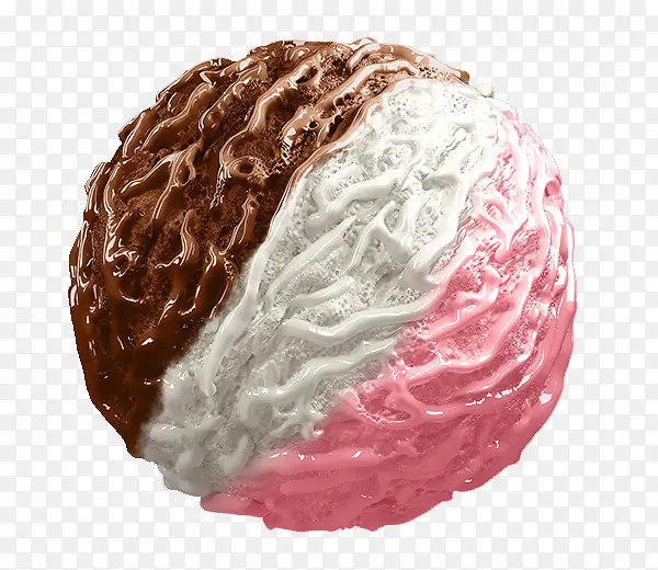 手绘三色冰淇淋球