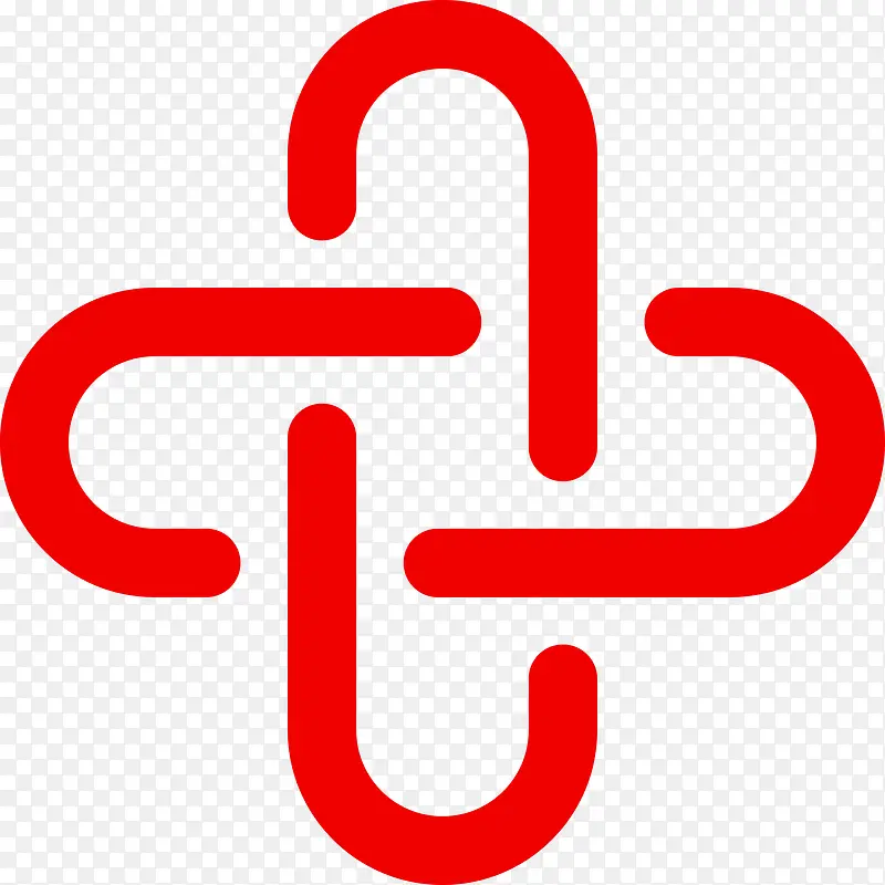 红色矢量诊所logo图