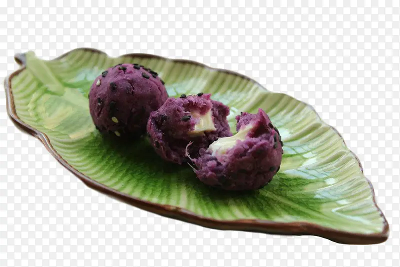 紫薯球小吃盘