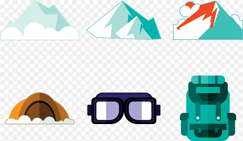 矢量图登山冒险