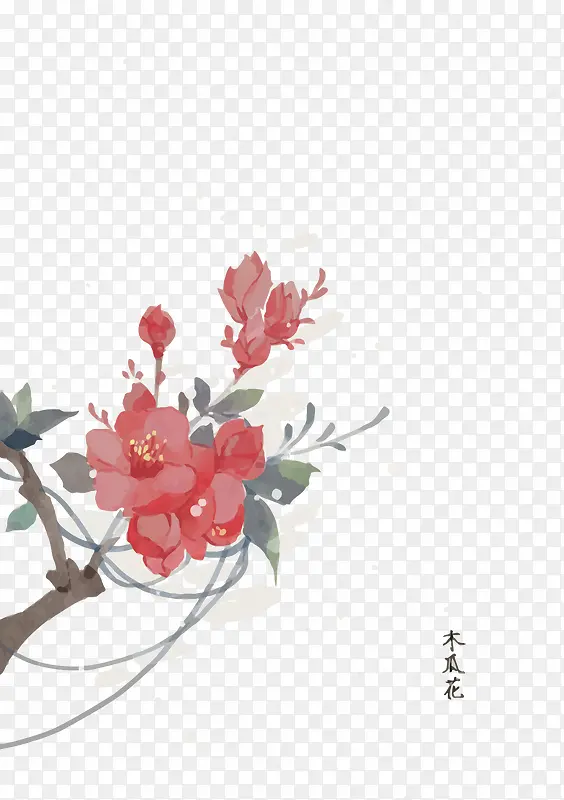 矢量木瓜花