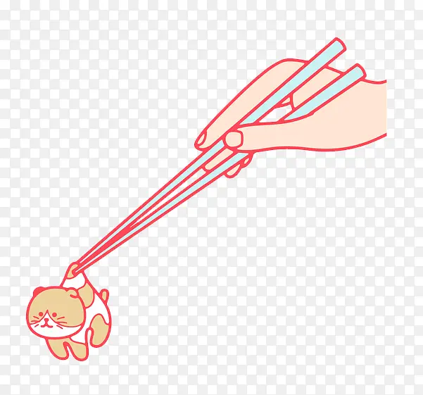 卡通筷子夹小猫