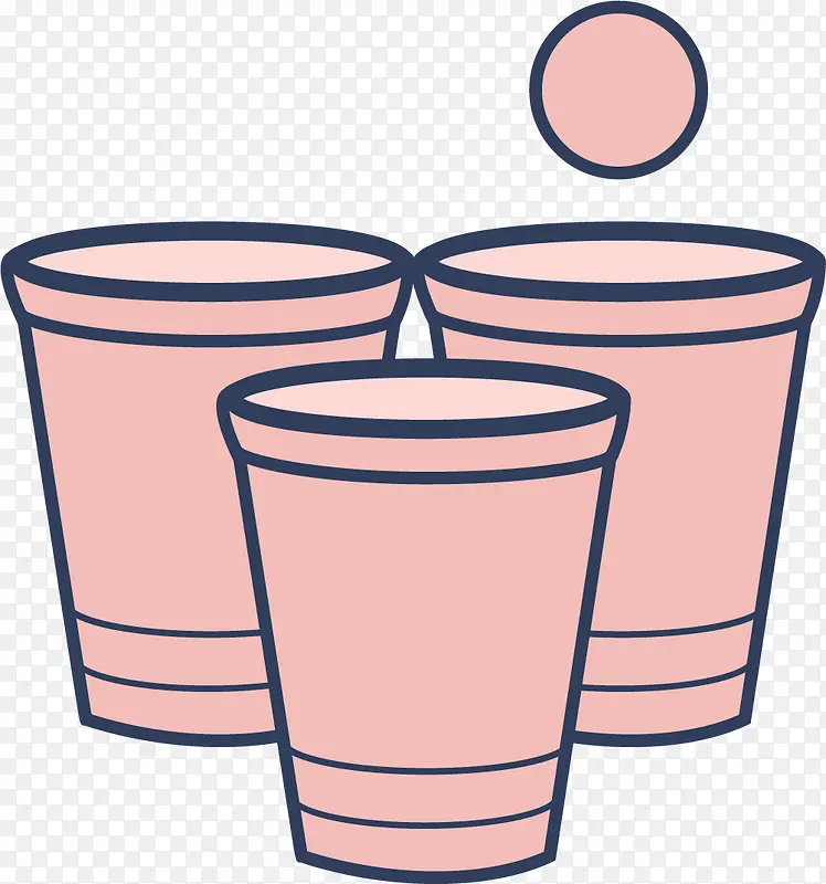 粉色纸杯啤酒乒乓球