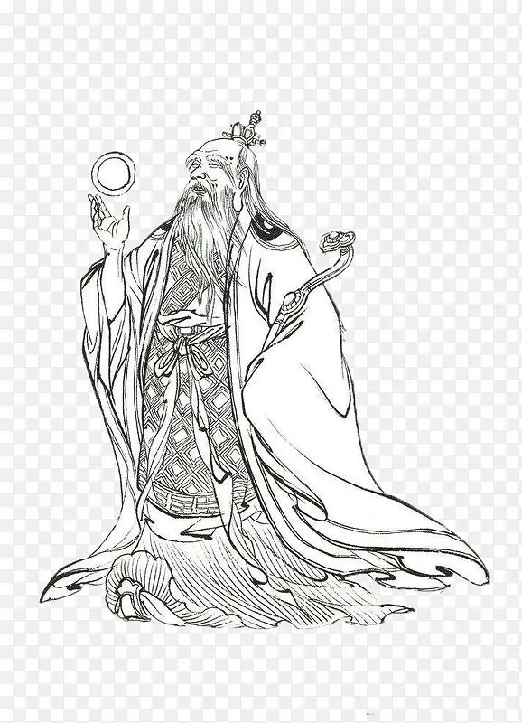 手绘 太上老君