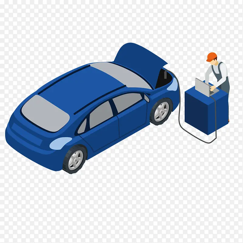 电脑检测汽车
