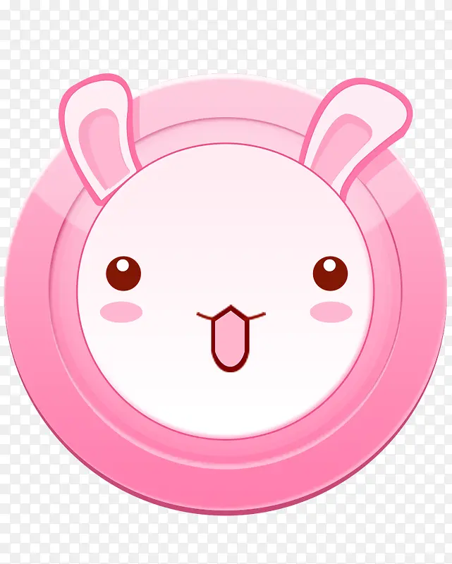 可爱粉色小白兔按钮
