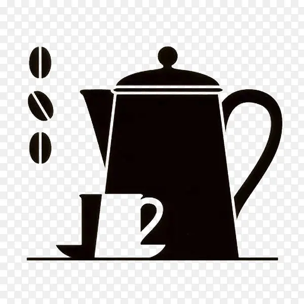 创意黑白风格咖啡图标设计矢量图
