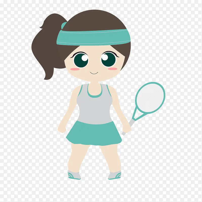 蓝色服装体育女生网球