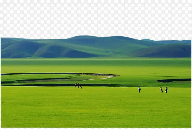 远山草地蒙古草原