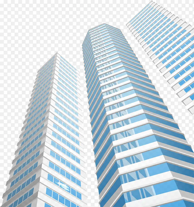 蓝色都市高楼大厦