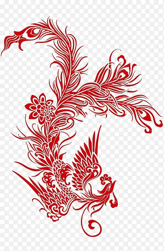 红色背景花纹装饰