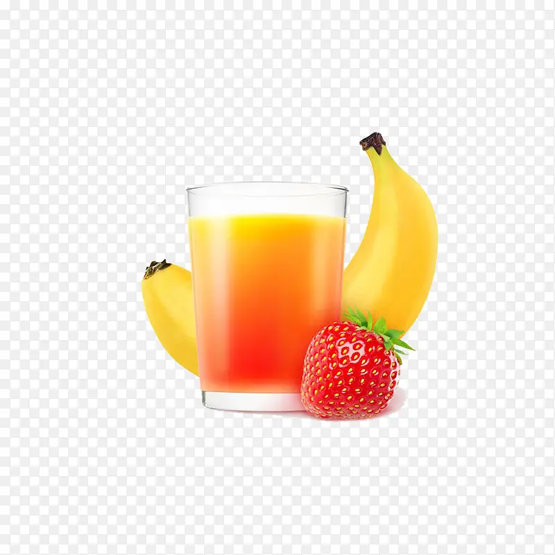 香蕉草莓夏季新鲜水果汁