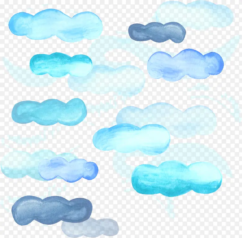 手绘水彩云朵